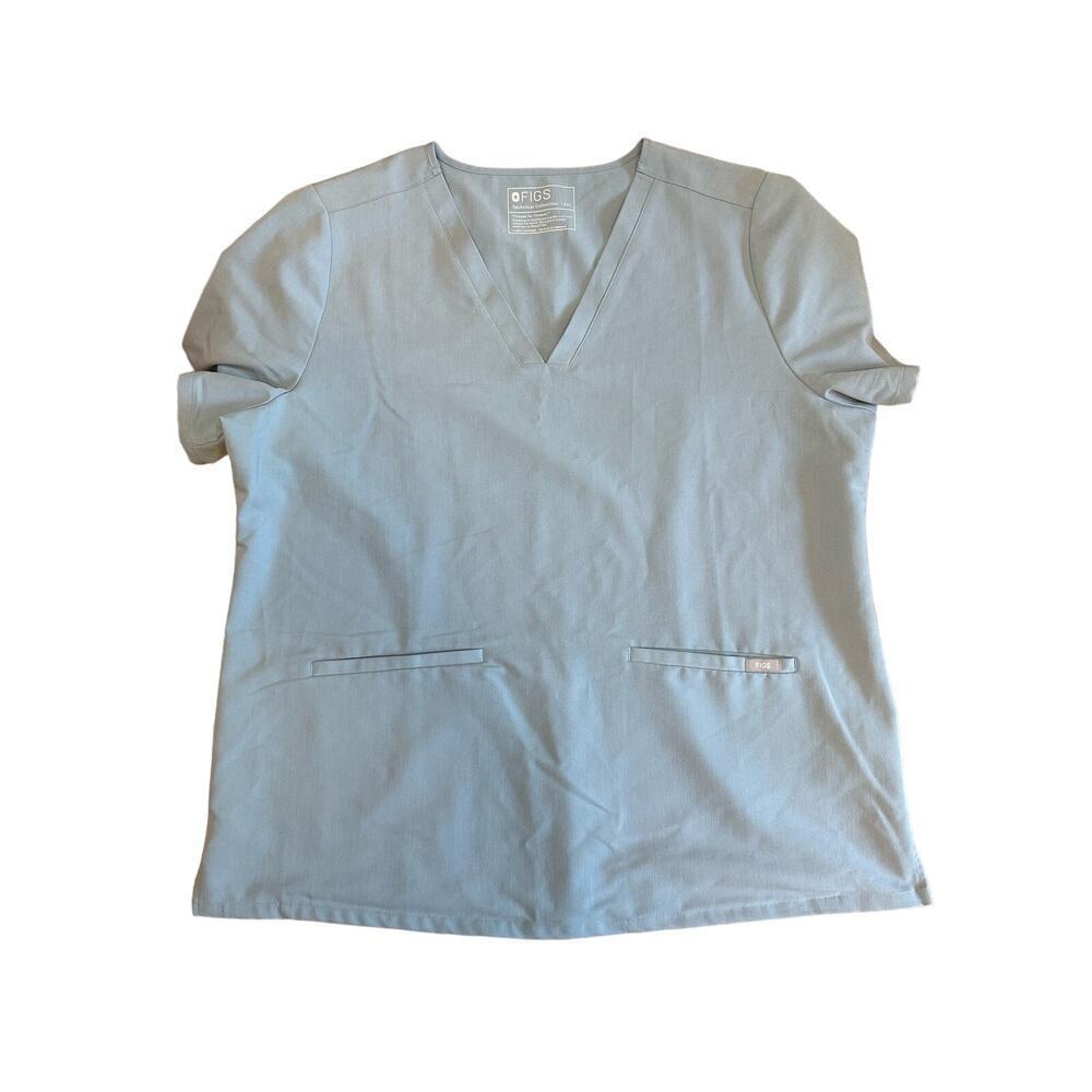 Figs Casma Three-Pocket Scrub Top DUSTY BLUE XXL